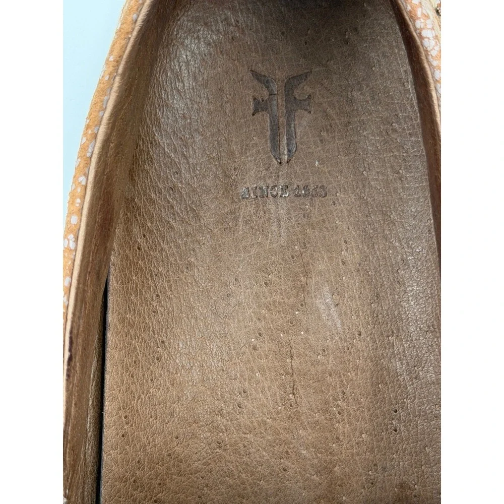 Frye Ivy Slip On Shoes Womens 6M‎ Tan Distressed Leather Sneakers
